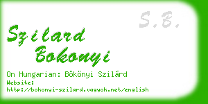 szilard bokonyi business card