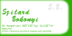 szilard bokonyi business card